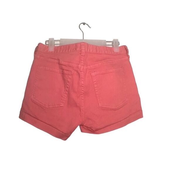 J Crew Stretch Mid Rise Cuffed Zip fly Denim Shorts Pink Size 2 - Picture 2 of 5